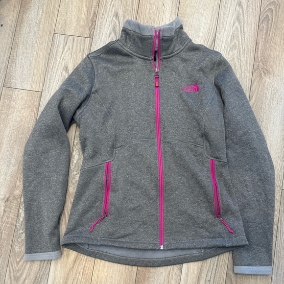 The North Face Full Zip Agave Jacket Womens Medium Gray Pink Outdoor Athleisure - Picture 1 of 6